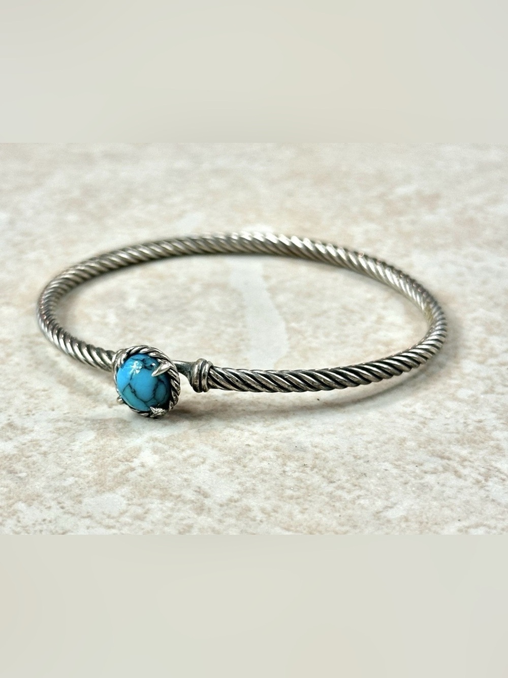 David Yurman Chatelaine Bracelet in Sterling Silver & Turquoise Size 6.5”